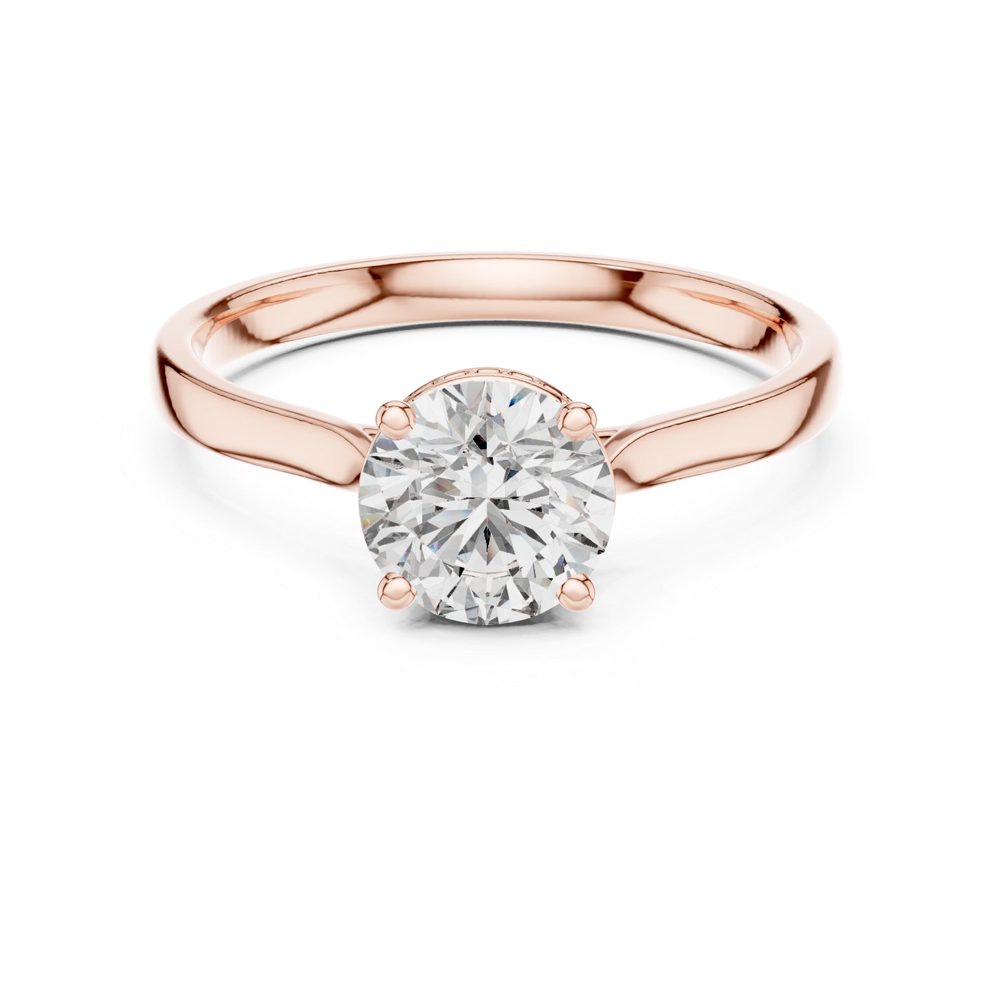18K White Gold Round Lab-Grown Diamond Drop Ring for Women | Office Wear | Pure Carat