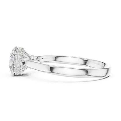 18K White Gold Round Lab-Grown Diamond Drop Ring for Women | Office Wear | Pure Carat