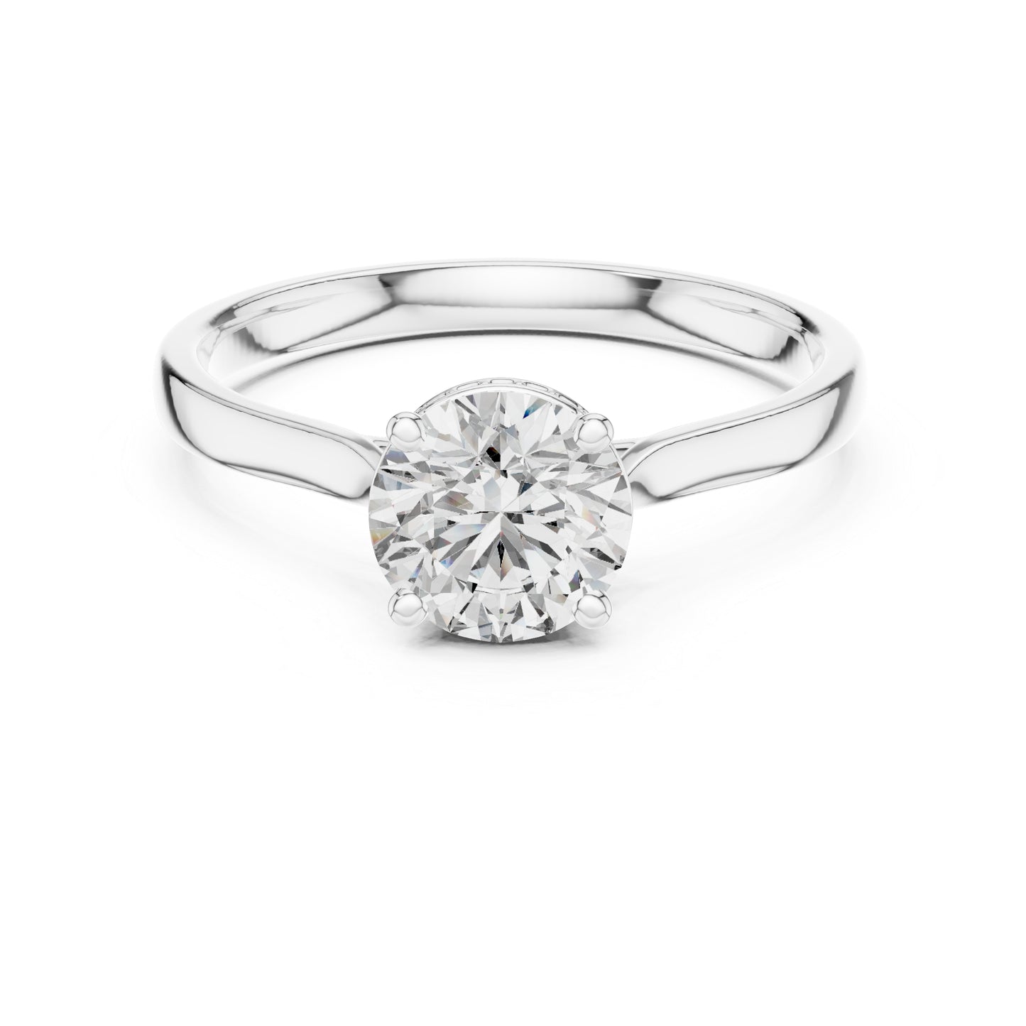 18K White Gold Round Lab-Grown Diamond Drop Ring for Women | Office Wear | Pure Carat