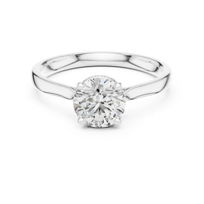 18K White Gold Round Lab-Grown Diamond Drop Ring for Women | Office Wear | Pure Carat