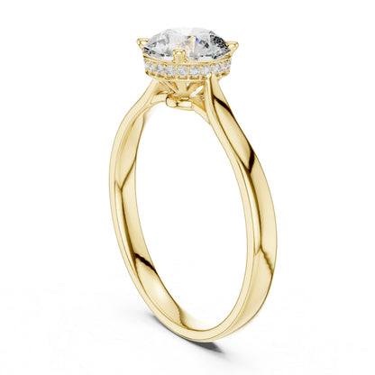 18K White Gold Round Lab-Grown Diamond Drop Ring for Women | Office Wear | Pure Carat