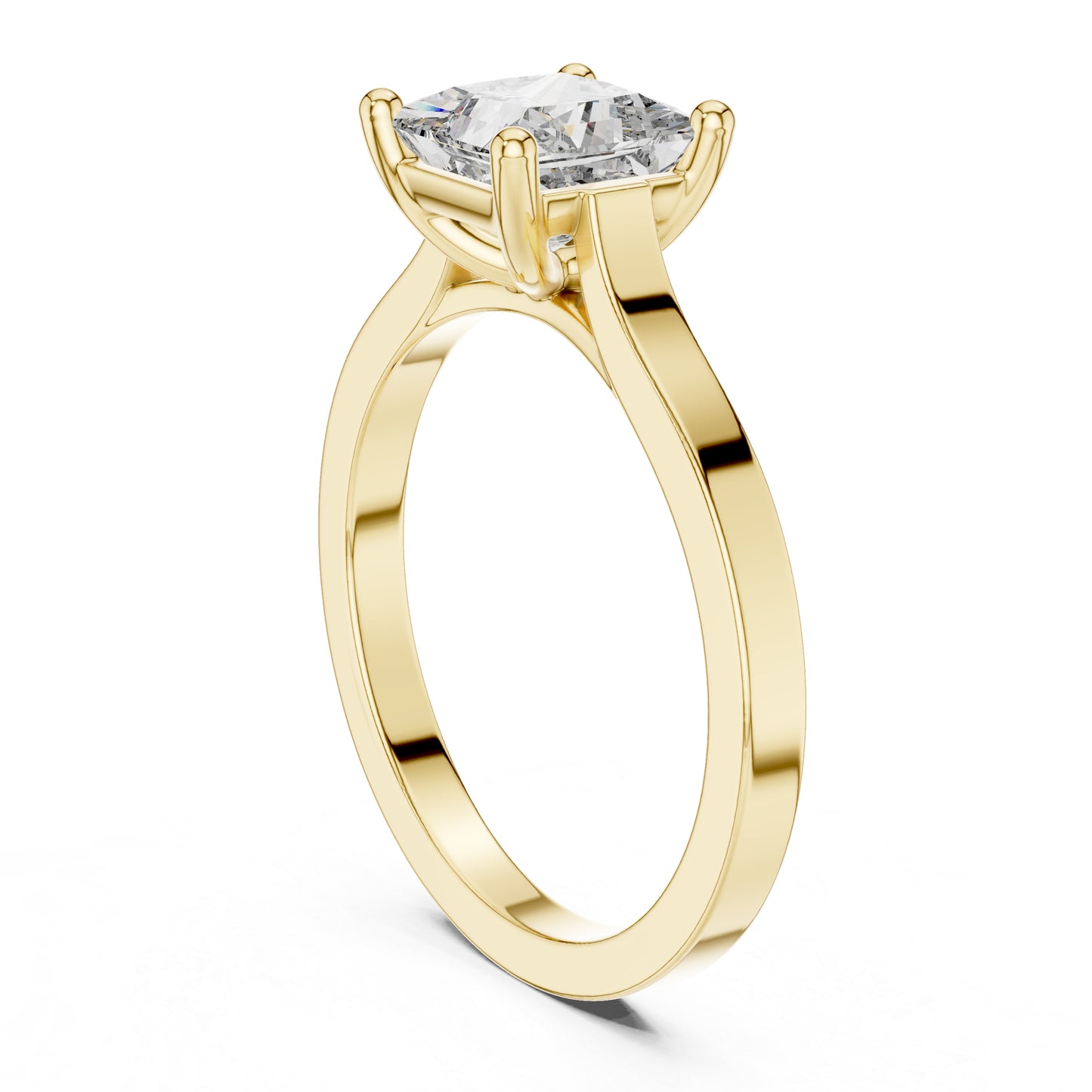 14K Yellow Gold Princess Lab-Grown Diamond Engagement Ring for Women | Pure Carat