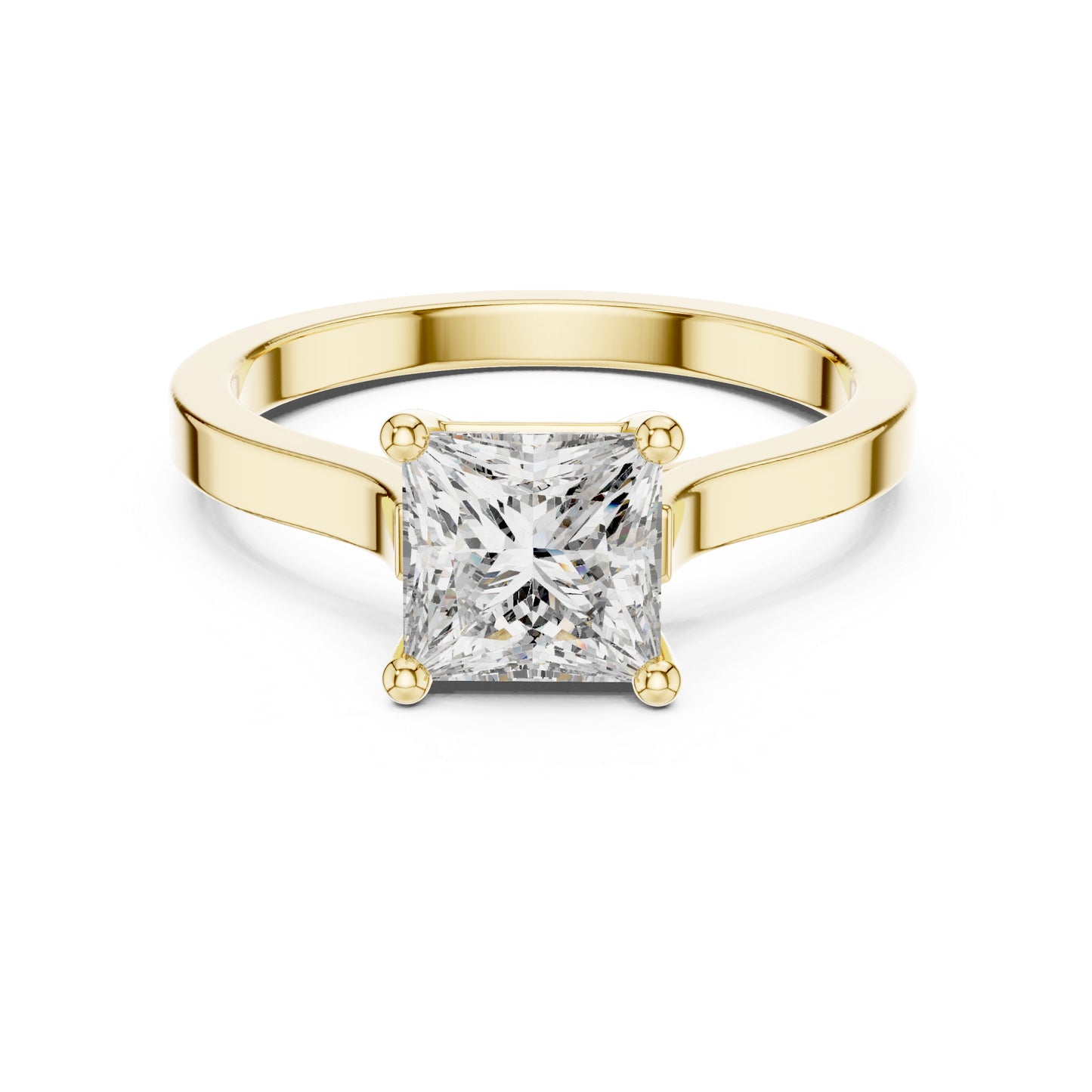 14K Yellow Gold Princess Lab-Grown Diamond Engagement Ring for Women | Pure Carat