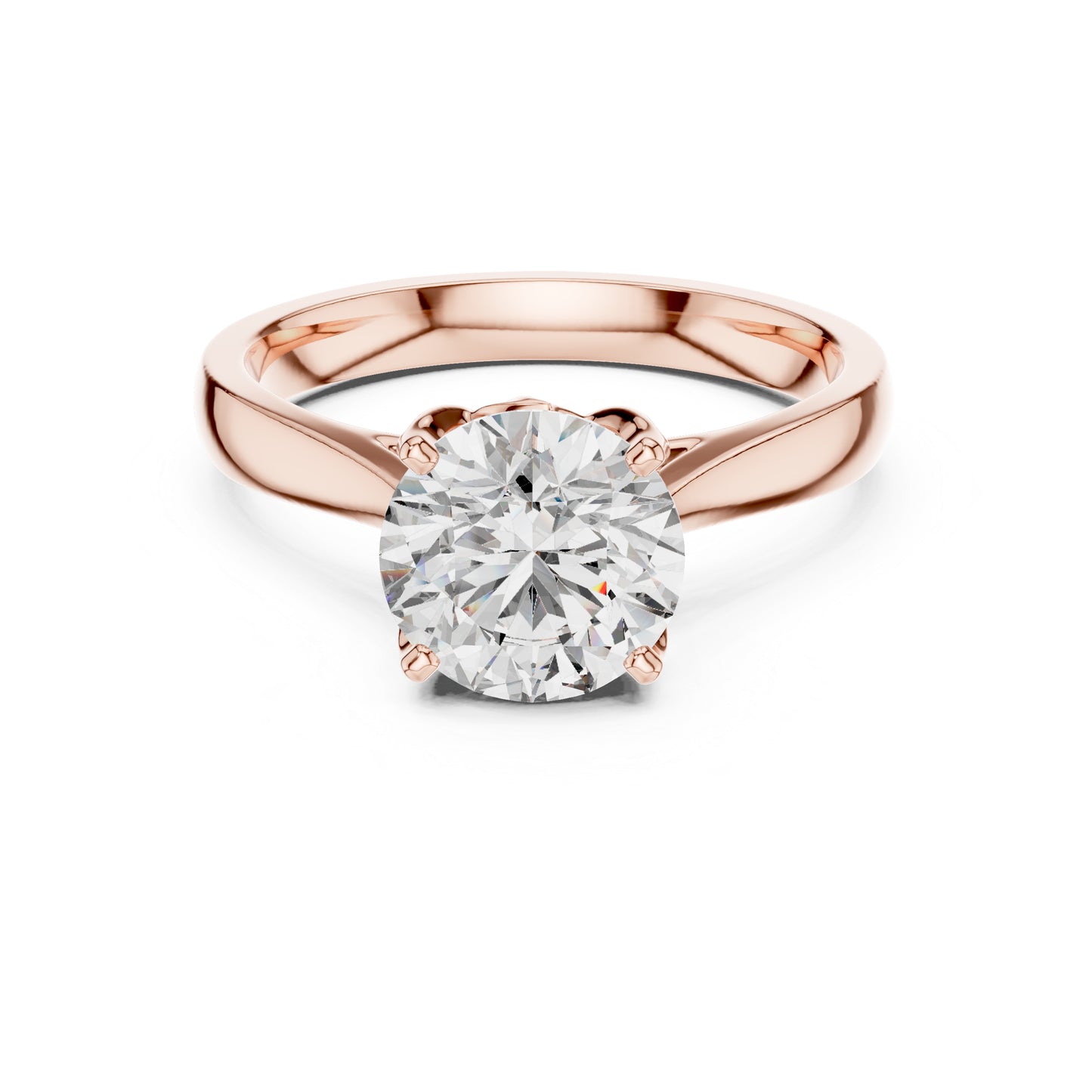 18K Yellow Gold Round Lab-Grown Diamond Ring for Women | Everyday Wear | Pure Carat