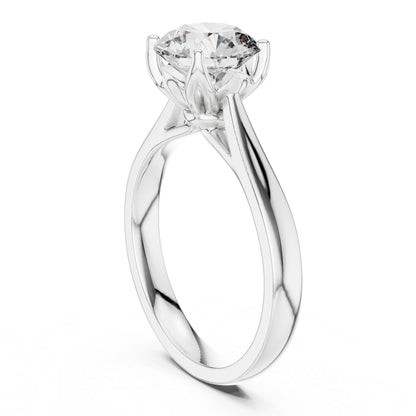 18K Yellow Gold Round Lab-Grown Diamond Ring for Women | Everyday Wear | Pure Carat
