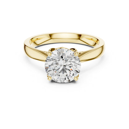 18K Yellow Gold Round Lab-Grown Diamond Ring for Women | Everyday Wear | Pure Carat