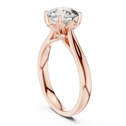 18K Yellow Gold Round Lab-Grown Diamond Ring for Women | Everyday Wear | Pure Carat