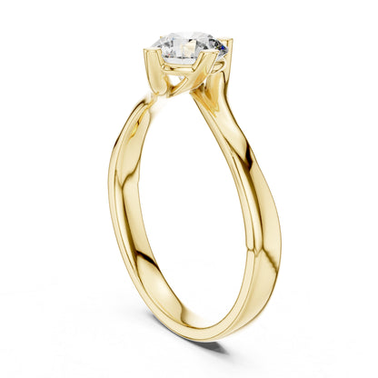14K Yellow Gold Round Lab-Grown Diamond Ring for Women | Party Wear | Pure Carat