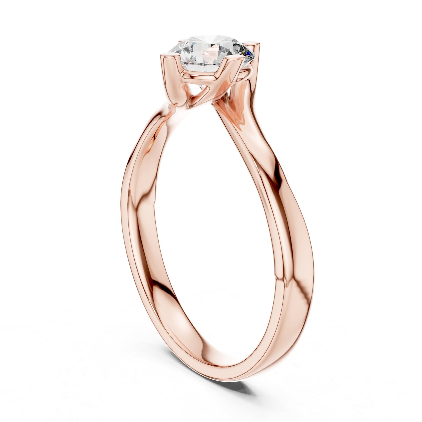14K Yellow Gold Round Lab-Grown Diamond Ring for Women | Party Wear | Pure Carat