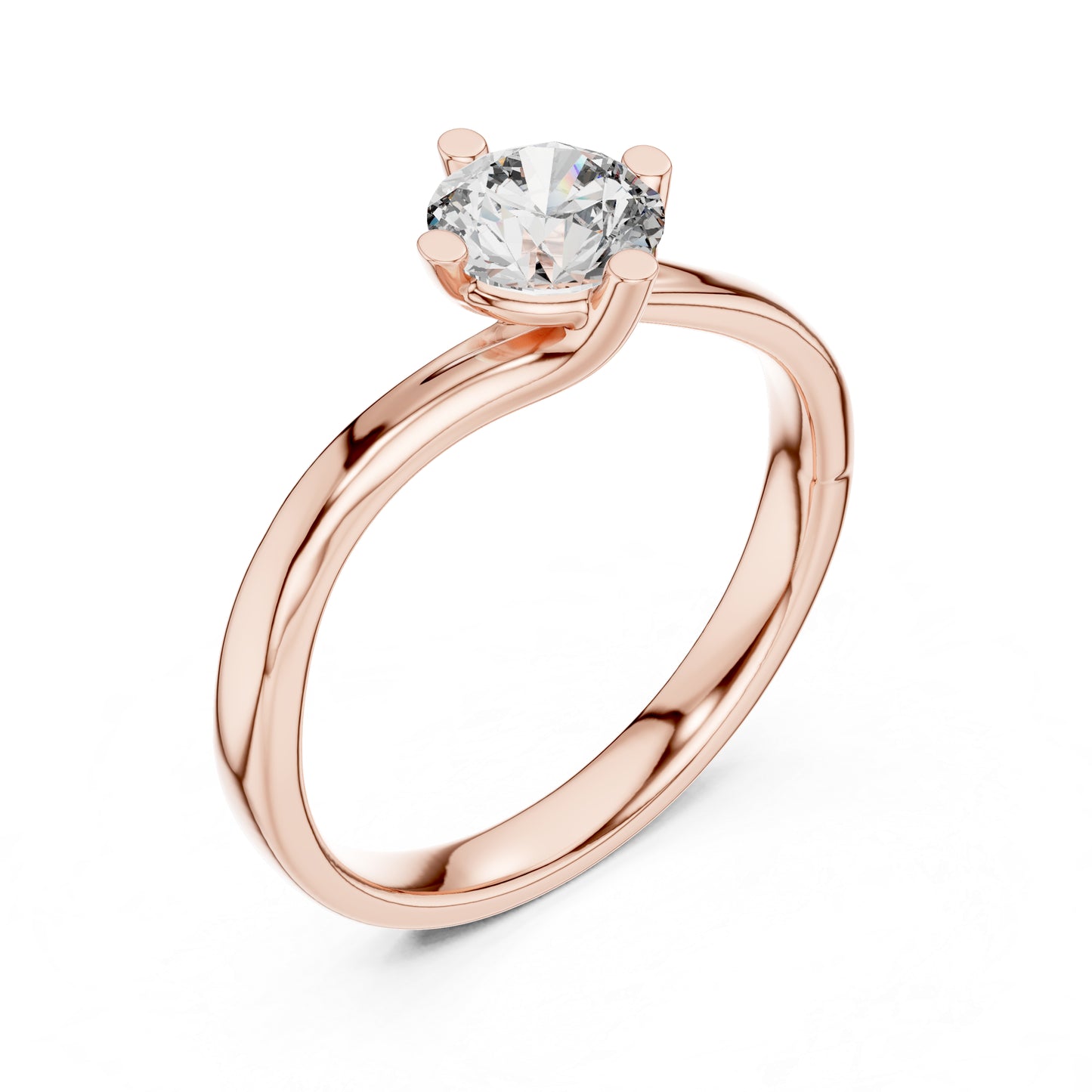 14K Yellow Gold Round Lab-Grown Diamond Ring for Women | Party Wear | Pure Carat