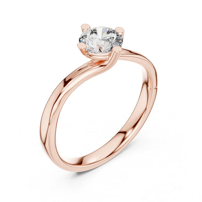 14K Yellow Gold Round Lab-Grown Diamond Ring for Women | Party Wear | Pure Carat