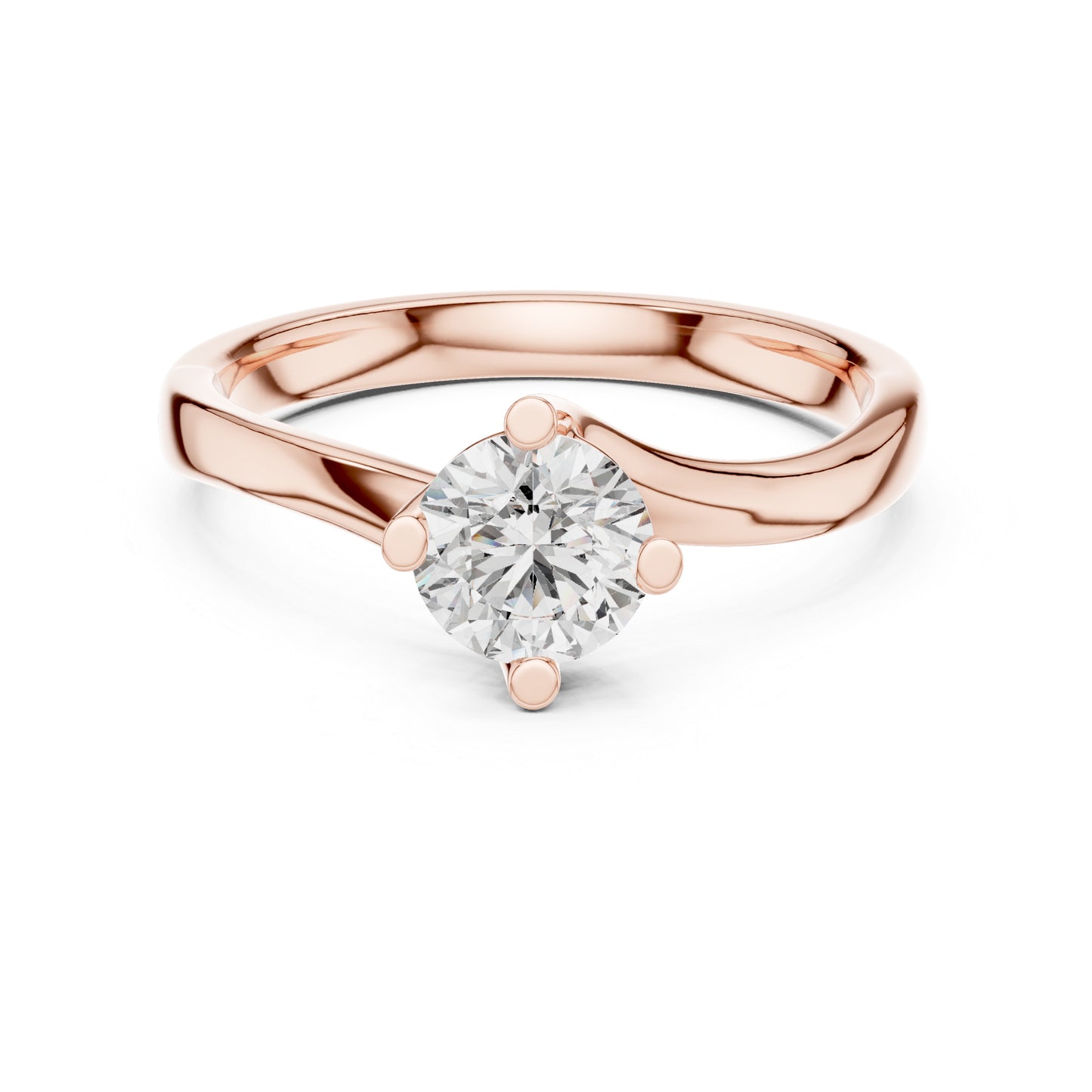 14K Yellow Gold Round Lab-Grown Diamond Ring for Women | Party Wear | Pure Carat