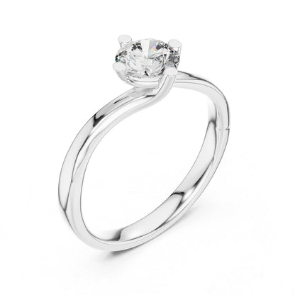 14K Yellow Gold Round Lab-Grown Diamond Ring for Women | Party Wear | Pure Carat