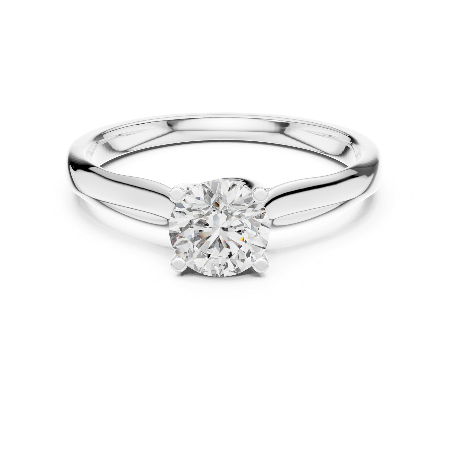 18K White Gold Round Lab-Grown Diamond Ring for Women | Office Wear | Pure Carat
