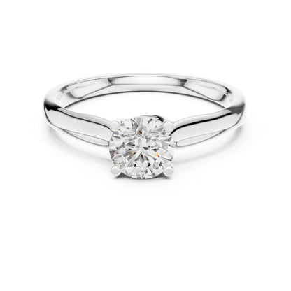 18K White Gold Round Lab-Grown Diamond Ring for Women | Office Wear | Pure Carat