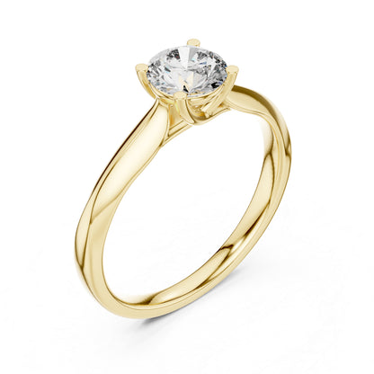 18K White Gold Round Lab-Grown Diamond Ring for Women | Office Wear | Pure Carat