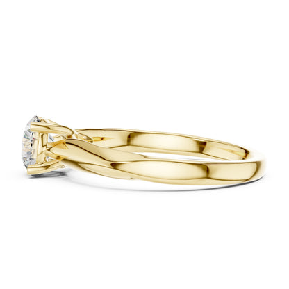 18K White Gold Round Lab-Grown Diamond Ring for Women | Office Wear | Pure Carat