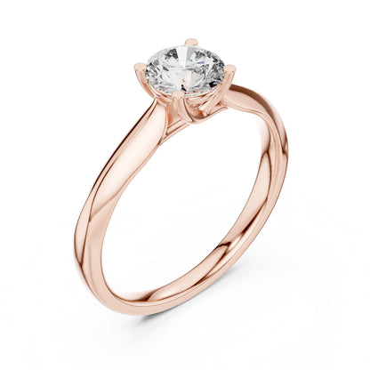 18K White Gold Round Lab-Grown Diamond Ring for Women | Office Wear | Pure Carat
