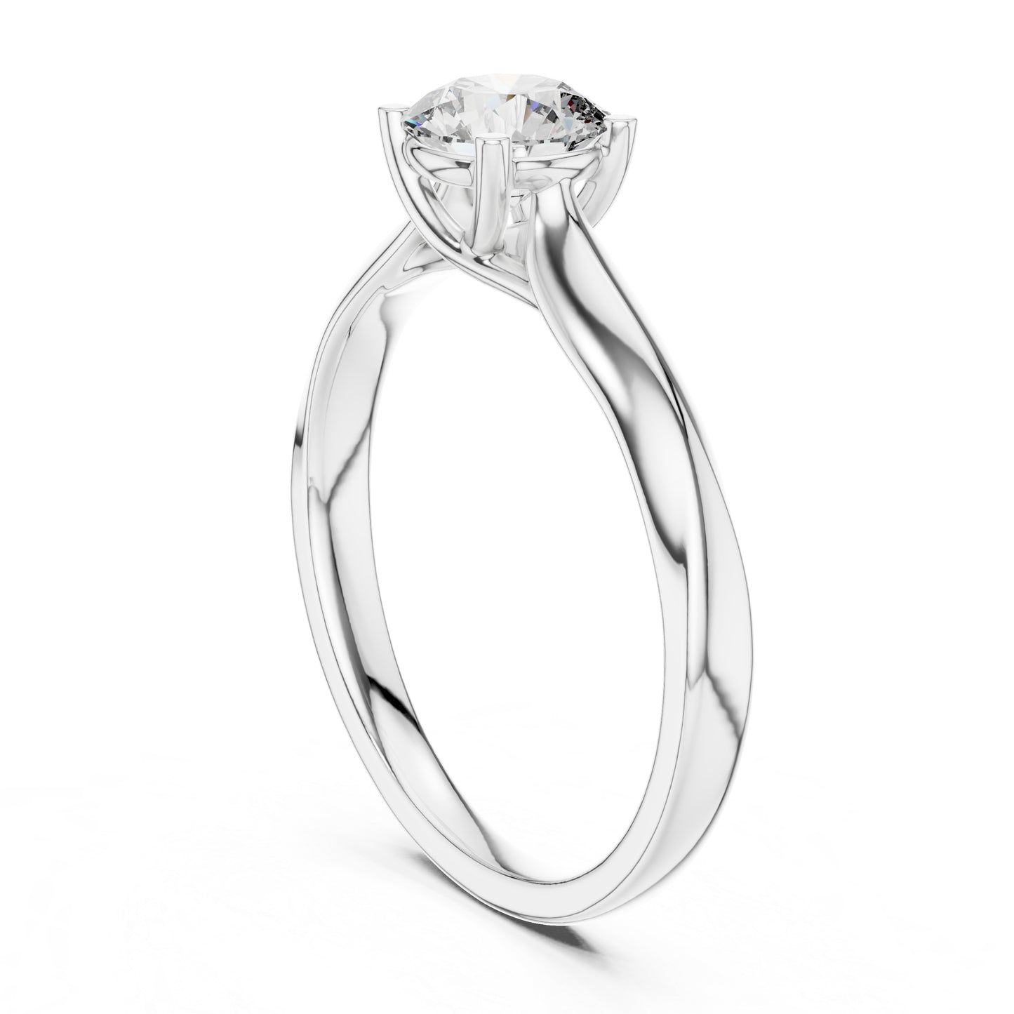 18K White Gold Round Lab-Grown Diamond Ring for Women | Office Wear | Pure Carat