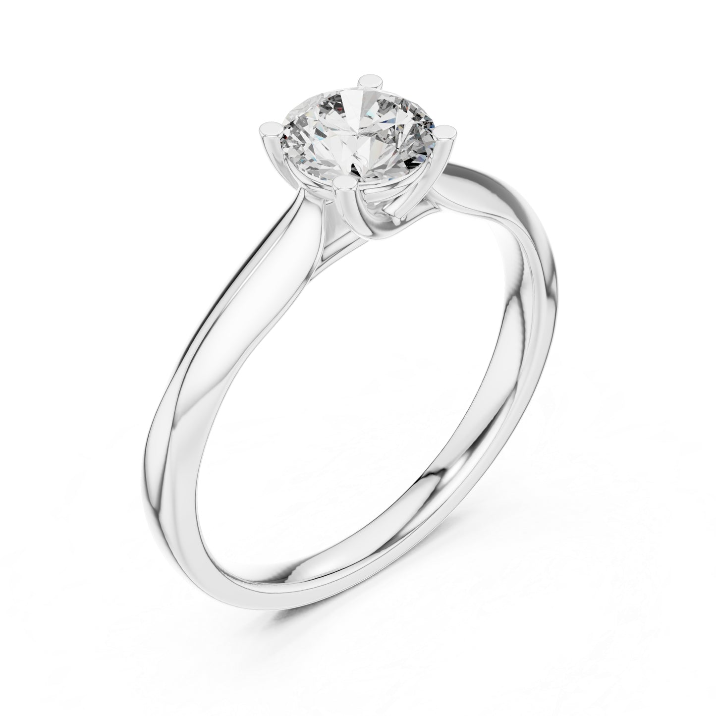 18K White Gold Round Lab-Grown Diamond Ring for Women | Office Wear | Pure Carat