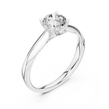18K White Gold Round Lab-Grown Diamond Ring for Women | Office Wear | Pure Carat