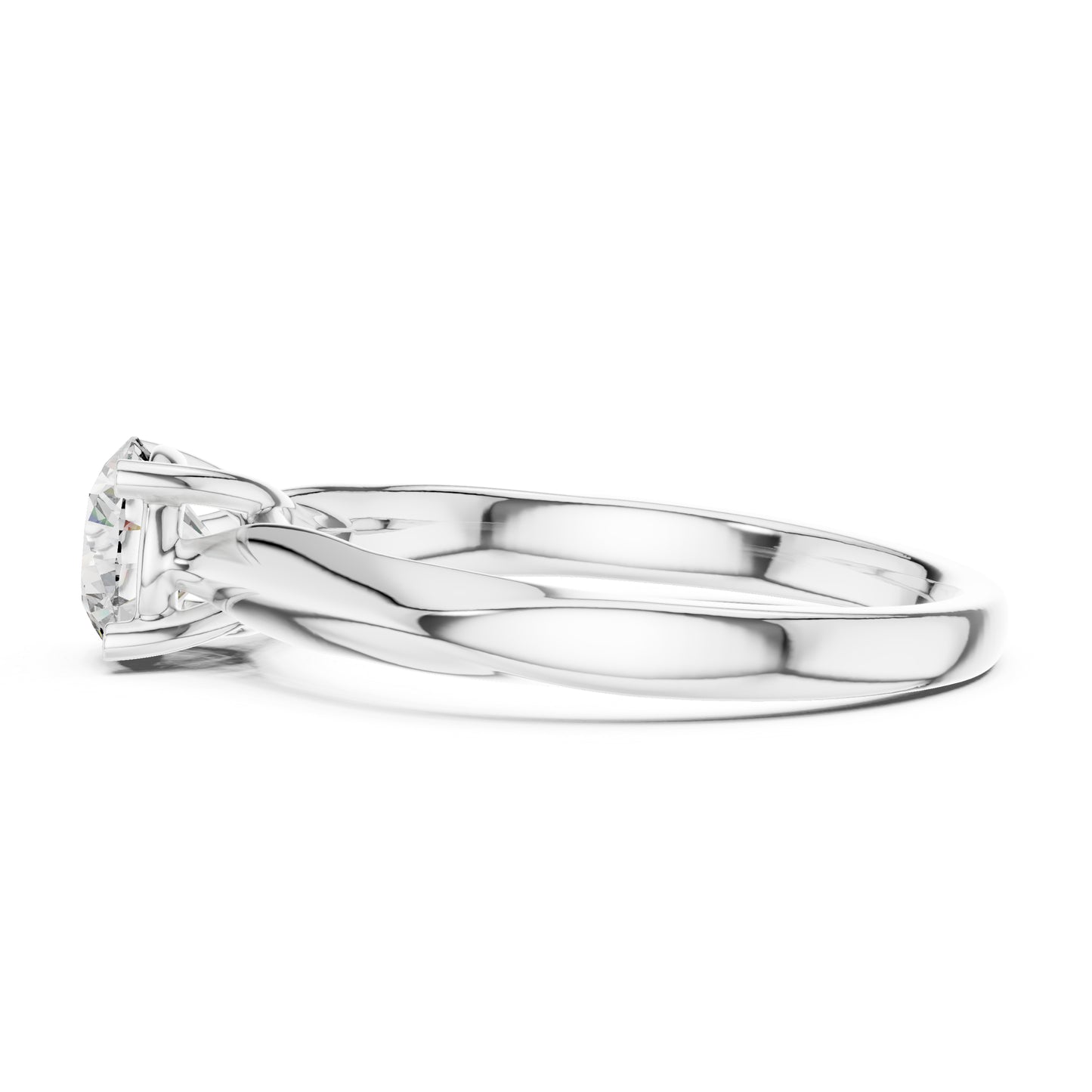 18K White Gold Round Lab-Grown Diamond Ring for Women | Office Wear | Pure Carat