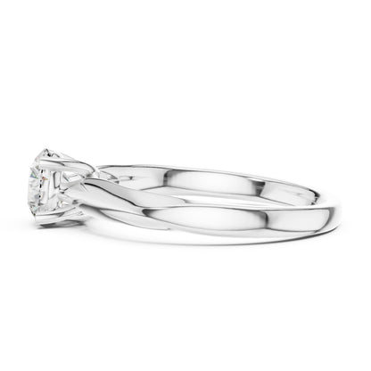 18K White Gold Round Lab-Grown Diamond Ring for Women | Office Wear | Pure Carat