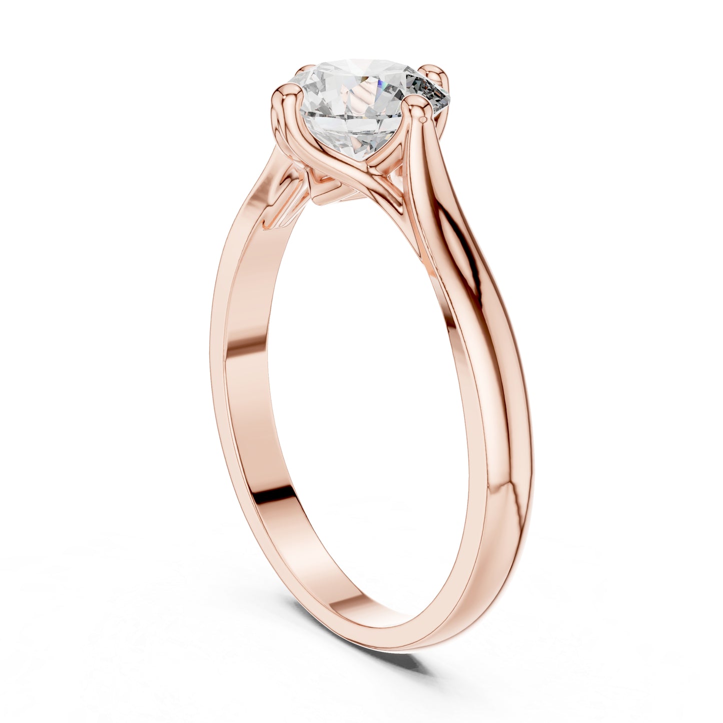 18K Yellow Gold Round Lab-Grown Diamond Drop Ring for Women | Everyday Wear | Pure Carat