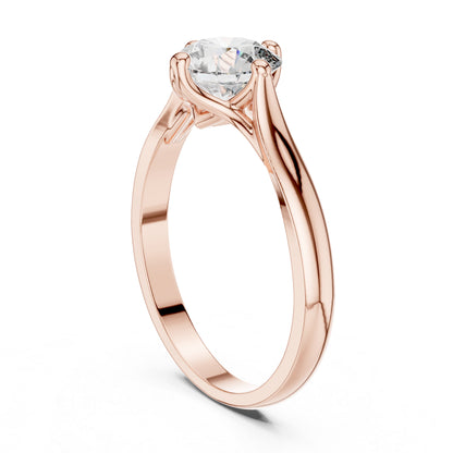 18K Yellow Gold Round Lab-Grown Diamond Drop Ring for Women | Everyday Wear | Pure Carat