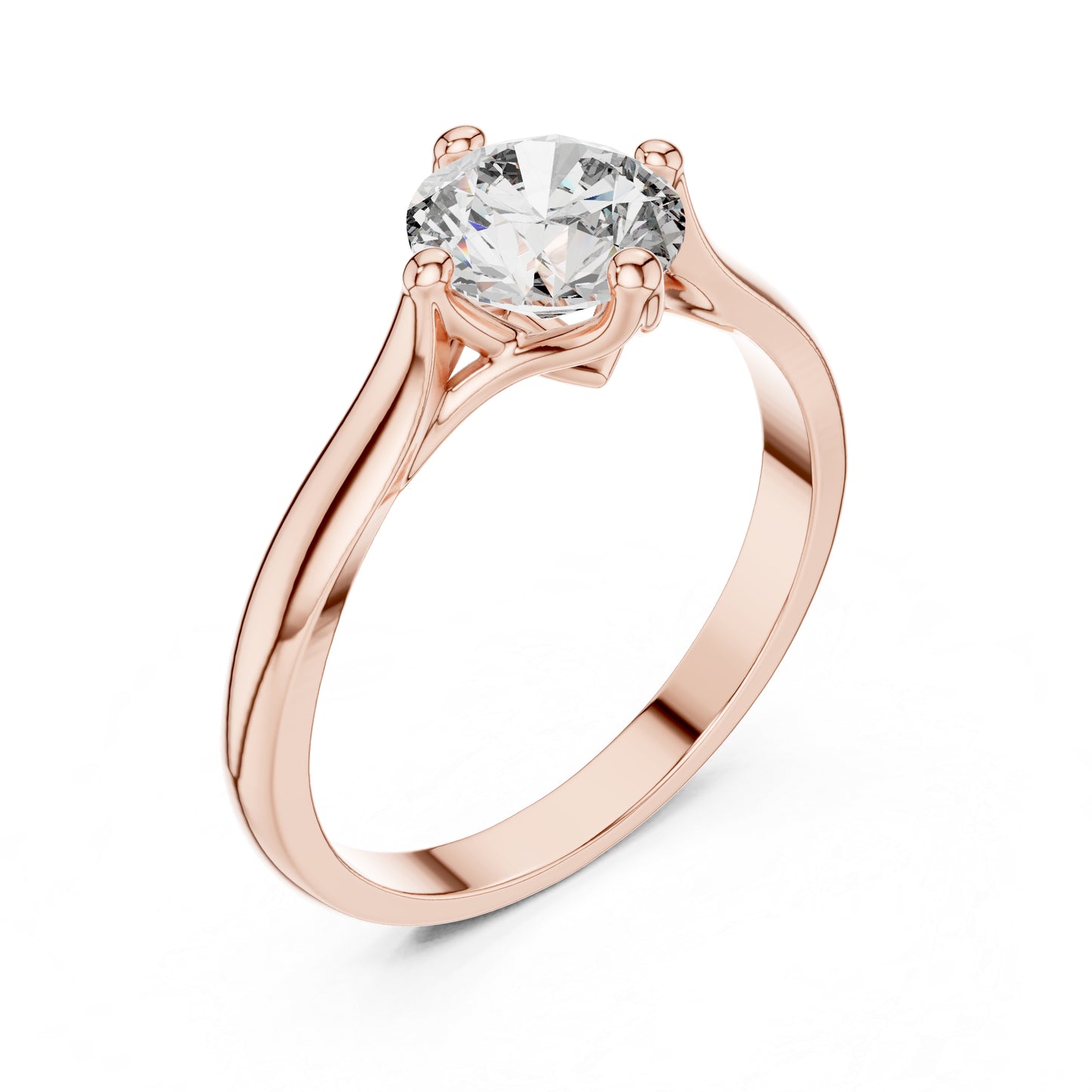 18K Yellow Gold Round Lab-Grown Diamond Drop Ring for Women | Everyday Wear | Pure Carat
