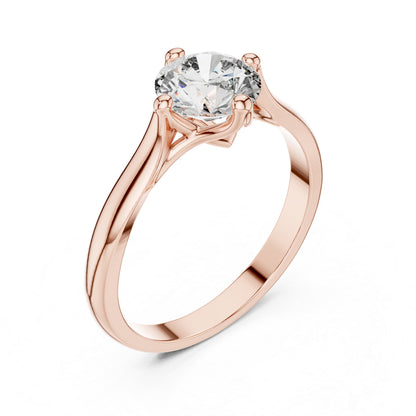 18K Yellow Gold Round Lab-Grown Diamond Drop Ring for Women | Everyday Wear | Pure Carat