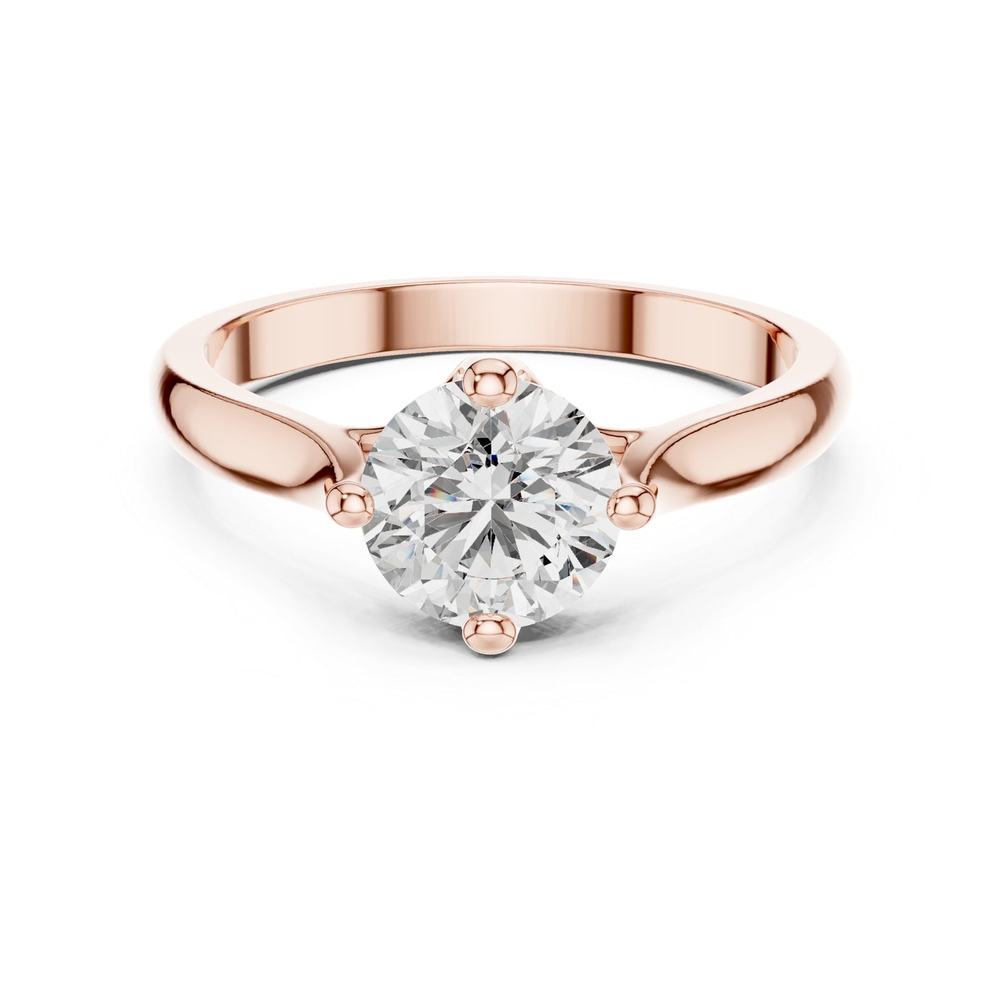 18K Yellow Gold Round Lab-Grown Diamond Drop Ring for Women | Everyday Wear | Pure Carat