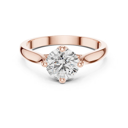 18K Yellow Gold Round Lab-Grown Diamond Drop Ring for Women | Everyday Wear | Pure Carat