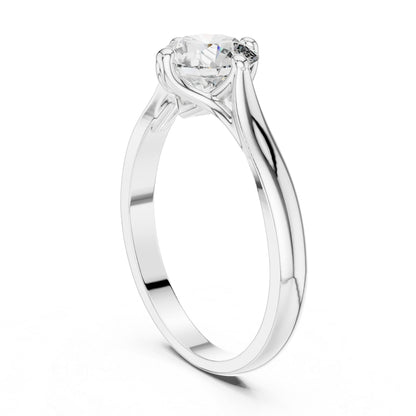 18K Yellow Gold Round Lab-Grown Diamond Drop Ring for Women | Everyday Wear | Pure Carat