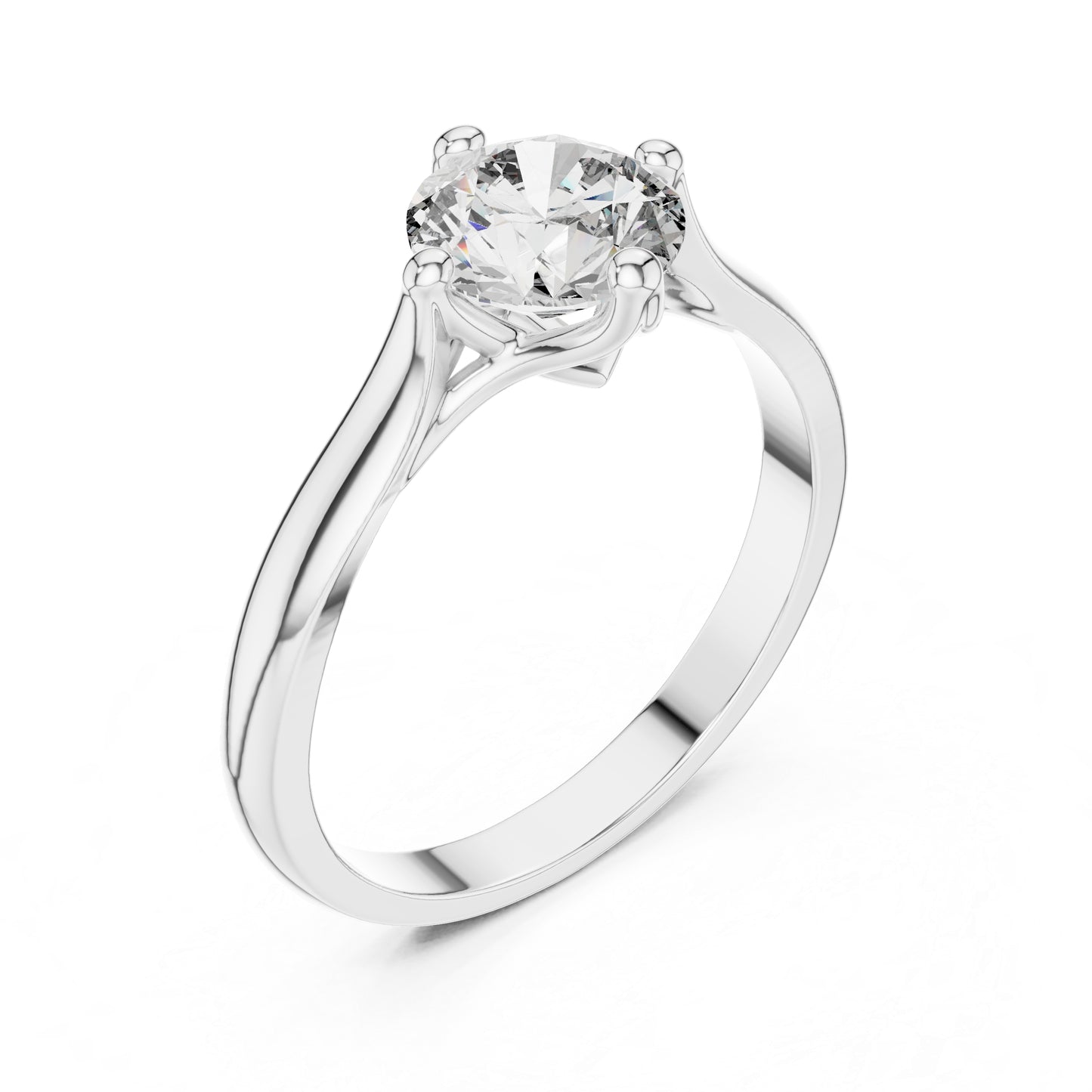 18K Yellow Gold Round Lab-Grown Diamond Drop Ring for Women | Everyday Wear | Pure Carat