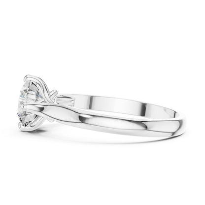 18K Yellow Gold Round Lab-Grown Diamond Drop Ring for Women | Everyday Wear | Pure Carat