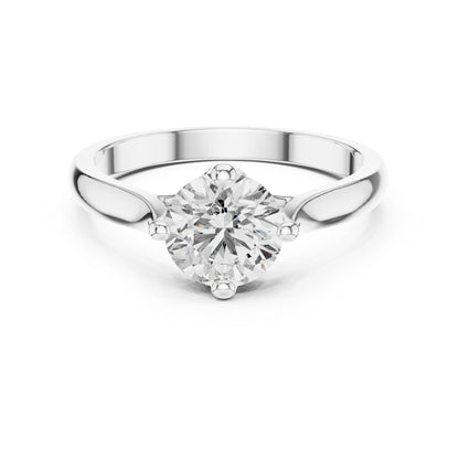 18K Yellow Gold Round Lab-Grown Diamond Drop Ring for Women | Everyday Wear | Pure Carat