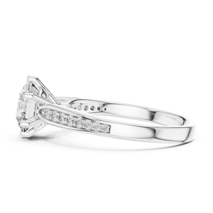 14K White Gold Round Lab-Grown Diamond Ring for Women | PureCarat