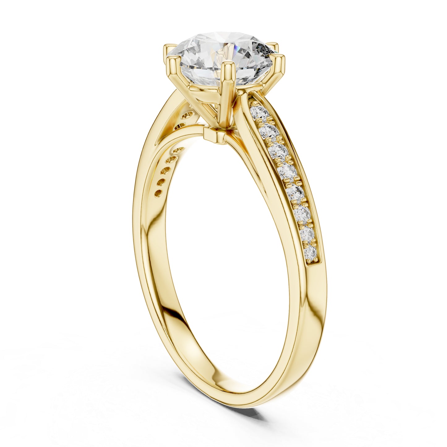 14K White Gold Round Lab-Grown Diamond Ring for Women | PureCarat