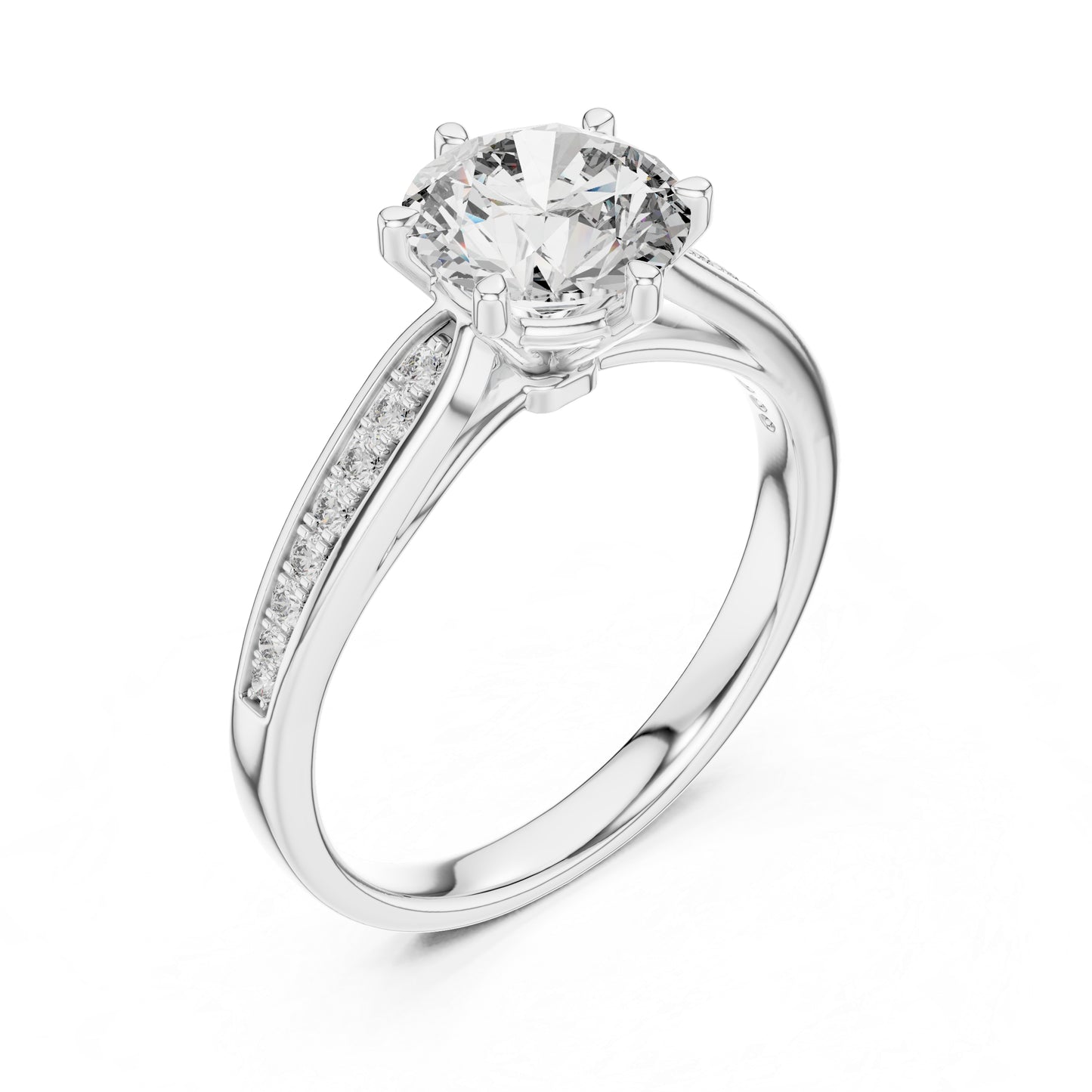 14K White Gold Round Lab-Grown Diamond Ring for Women | PureCarat