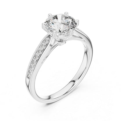 14K White Gold Round Lab-Grown Diamond Ring for Women | PureCarat