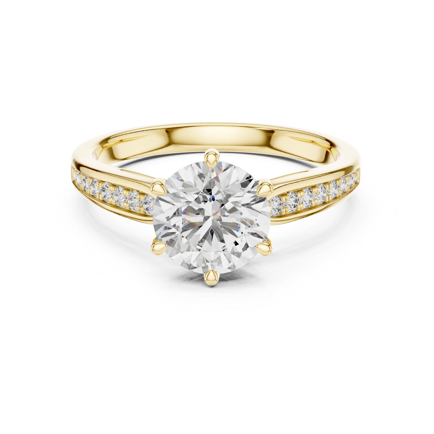 14K White Gold Round Lab-Grown Diamond Ring for Women | PureCarat