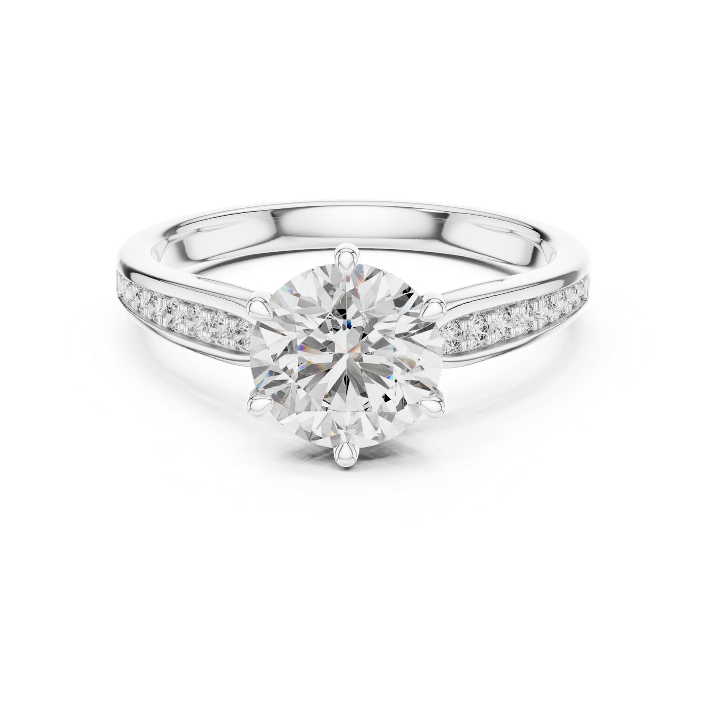 14K White Gold Round Lab-Grown Diamond Ring for Women | PureCarat