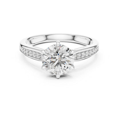 14K White Gold Round Lab-Grown Diamond Ring for Women | PureCarat