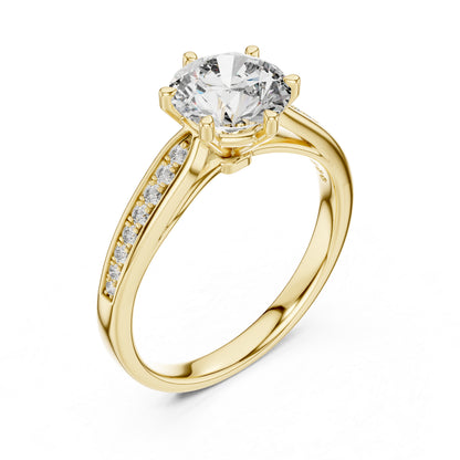 14K White Gold Round Lab-Grown Diamond Ring for Women | PureCarat