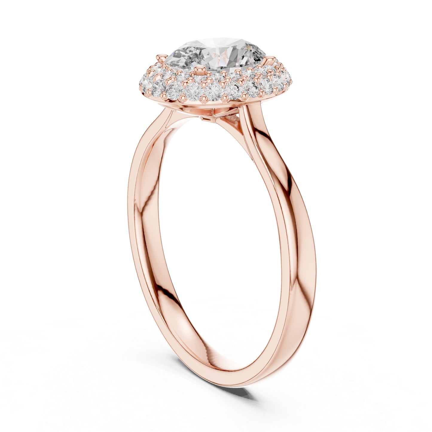 14K Rose Gold Oval & Round Lab-Grown Diamond Ring for Women | Bridal Wear | Pure Carat