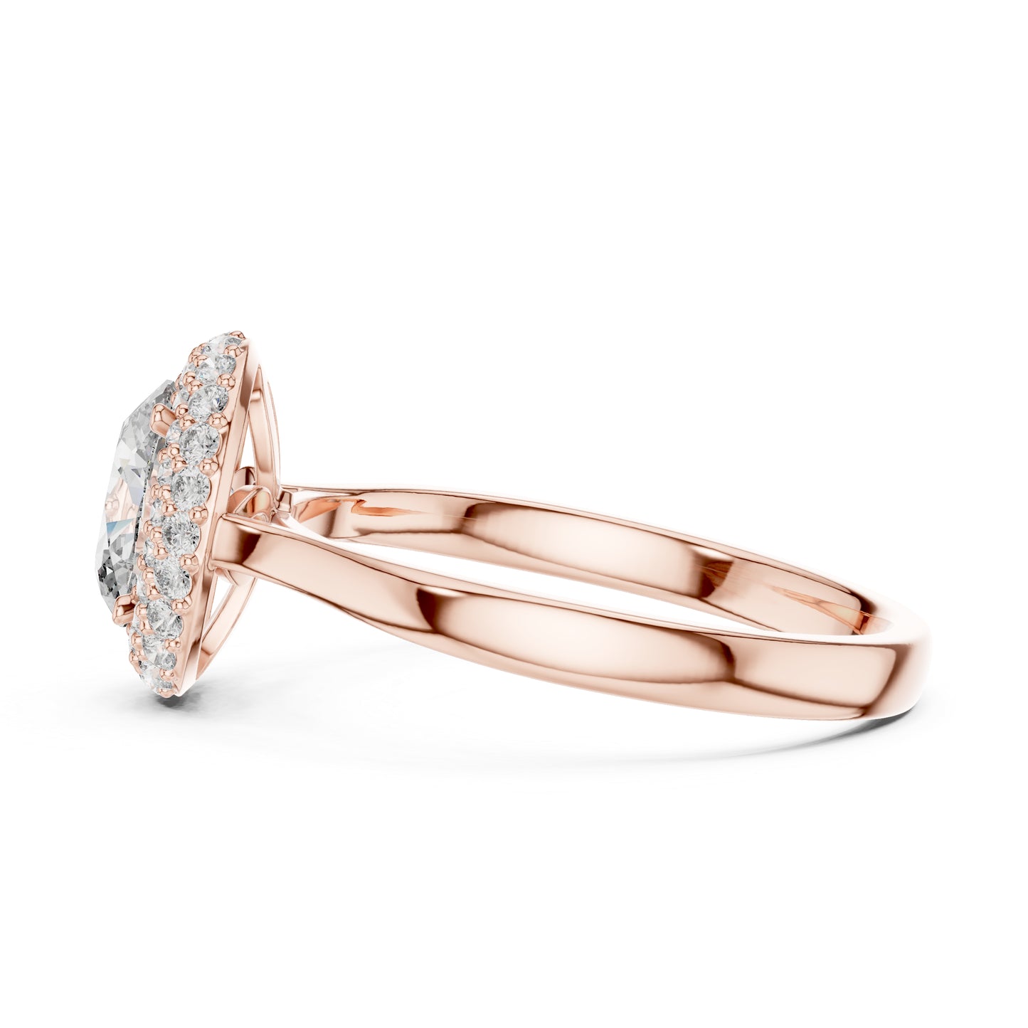 14K Rose Gold Oval & Round Lab-Grown Diamond Ring for Women | Bridal Wear | Pure Carat