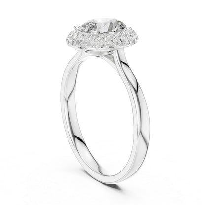 14K Rose Gold Oval & Round Lab-Grown Diamond Ring for Women | Bridal Wear | Pure Carat