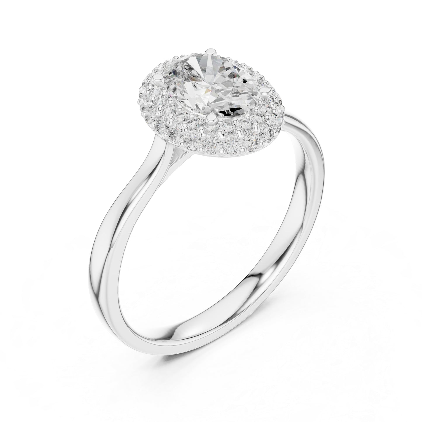 14K Rose Gold Oval & Round Lab-Grown Diamond Ring for Women | Bridal Wear | Pure Carat