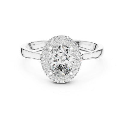 14K Rose Gold Oval & Round Lab-Grown Diamond Ring for Women | Bridal Wear | Pure Carat